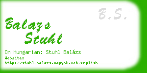 balazs stuhl business card